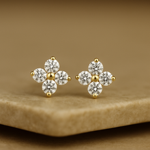 Load image into Gallery viewer, Clear clover studs

