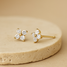 Load image into Gallery viewer, Clear clover studs
