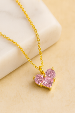 Load image into Gallery viewer, Pink Gemstone Heart Necklace
