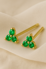 Load image into Gallery viewer, Green triangle studs
