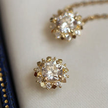 Load image into Gallery viewer, Scarlett Diamond Flower Earrings
