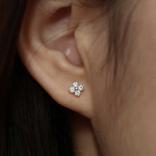 Load image into Gallery viewer, Clear clover studs

