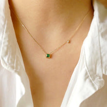 Load image into Gallery viewer, Emerald Square Necklace
