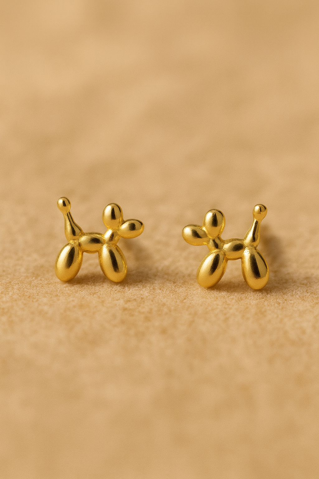 Gold Balloon Dog Earrings