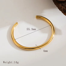 Load image into Gallery viewer, Casual Classic Style Commute Solid Color 304 Stainless Steel 14K Gold Plated Bangle In Bulk
