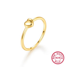 Load image into Gallery viewer, Elegant Heart Shape Sterling Silver Plating 18k Gold Plated Rings
