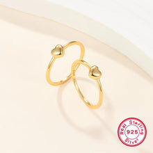Load image into Gallery viewer, Elegant Heart Shape Sterling Silver Plating 18k Gold Plated Rings
