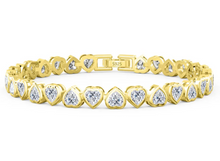 Load image into Gallery viewer, Elegant Simple Style Heart Shape Sterling Silver Plating Inlay Zircon 14k Gold Plated White Gold Plated Bracelets
