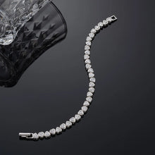 Load image into Gallery viewer, Elegant Simple Style Heart Shape Sterling Silver Plating Inlay Zircon 14k Gold Plated White Gold Plated Bracelets
