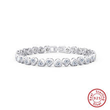 Load image into Gallery viewer, Elegant Simple Style Heart Shape Sterling Silver Plating Inlay Zircon 14k Gold Plated White Gold Plated Bracelets
