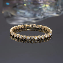 Load image into Gallery viewer, Elegant Simple Style Heart Shape Sterling Silver Plating Inlay Zircon 14k Gold Plated White Gold Plated Bracelets
