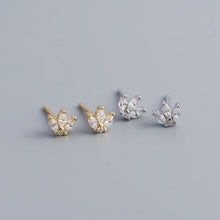 Load image into Gallery viewer, Fashion Crown Sterling Silver Rhinestones Ear Studs 1 Pair
