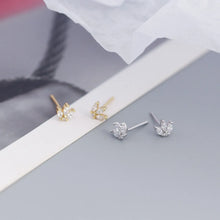 Load image into Gallery viewer, Fashion Crown Sterling Silver Rhinestones Ear Studs 1 Pair
