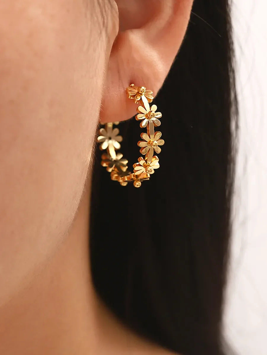 Gold Flower Earrings