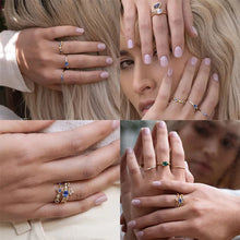 Load image into Gallery viewer, Fashion Round Sterling Silver Inlay Zircon Rings 1 Piece
