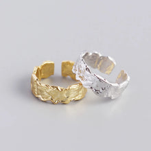 Load image into Gallery viewer, French Style Light Luxury Ins Ring S925 Sterling Silver Korean Version Of Irregular Tin Foil Paper Ring
