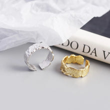 Load image into Gallery viewer, French Style Light Luxury Ins Ring S925 Sterling Silver Korean Version Of Irregular Tin Foil Paper Ring
