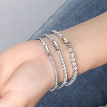 Load image into Gallery viewer, Glam Simple Style Solid Color Sterling Silver Plating Inlay Zircon White Gold Plated Rhodium Plated Silver Plated Tennis Bracelet
