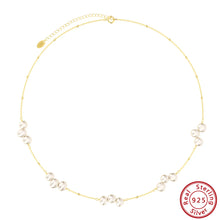 Load image into Gallery viewer, Retro Lady Classic Style Geometric Freshwater Pearl Sterling Silver Plating 14k Gold Plated Necklace
