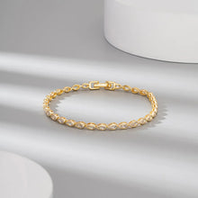 Load image into Gallery viewer, Simple Style Classic Style Shiny Round Sterling Silver Plating Inlay Zircon White Gold Plated Bracelets
