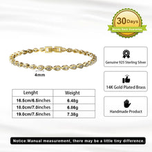 Load image into Gallery viewer, Simple Style Classic Style Shiny Round Sterling Silver Plating Inlay Zircon White Gold Plated Bracelets
