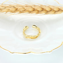 Load image into Gallery viewer, Simple Style Waves Sterling Silver Irregular Plating Gold Plated Rings
