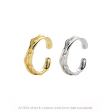 Load image into Gallery viewer, Simple Style Waves Sterling Silver Irregular Plating Gold Plated Rings
