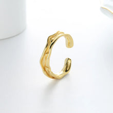 Load image into Gallery viewer, Simple Style Waves Sterling Silver Irregular Plating Gold Plated Rings
