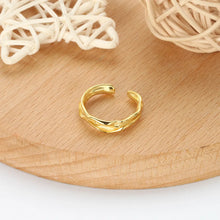 Load image into Gallery viewer, Simple Style Waves Sterling Silver Irregular Plating Gold Plated Rings
