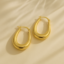 Load image into Gallery viewer, Chloe Gold Hoops
