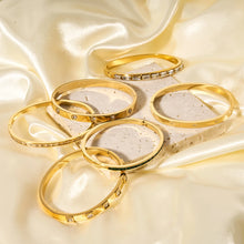 Load image into Gallery viewer, Stainless Steel 18K Gold Plated IG Style Geometric Inlay Zircon Bangle
