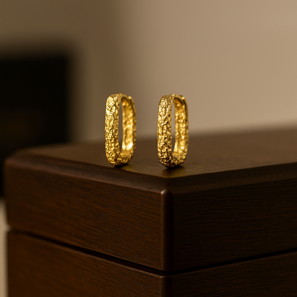 Hannah Textured Hoop Earrings