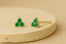 Load image into Gallery viewer, Green triangle studs
