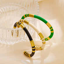 Load image into Gallery viewer, Wholesale Retro Color Block Titanium Steel Plating Bangle
