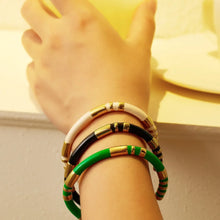 Load image into Gallery viewer, Wholesale Retro Color Block Titanium Steel Plating Bangle
