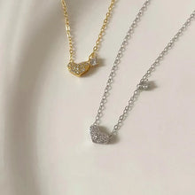 Load image into Gallery viewer, Wholesale Simple Style Heart Shape Sterling Silver 14k Gold Plated Zircon Pendant Necklace
