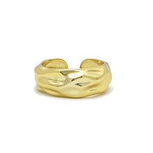 Load image into Gallery viewer, 18K gold plated sterling silver thick indented ring
