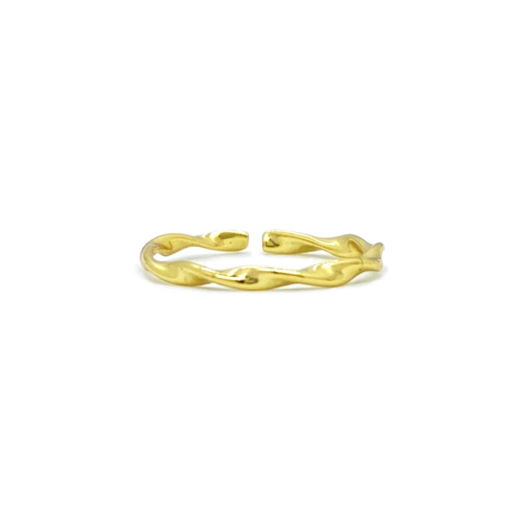 18K gold plated sterling silver twist adjustable ring