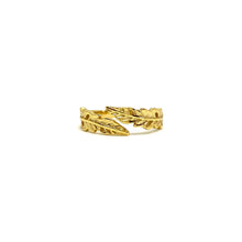 Load image into Gallery viewer, 18K gold plated sterling silver leaf motif wrap around adjustable ring
