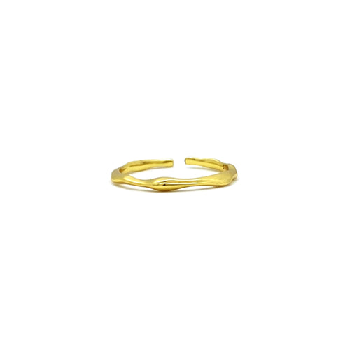 18K gold plated sterling silver misshapen adjustable ring