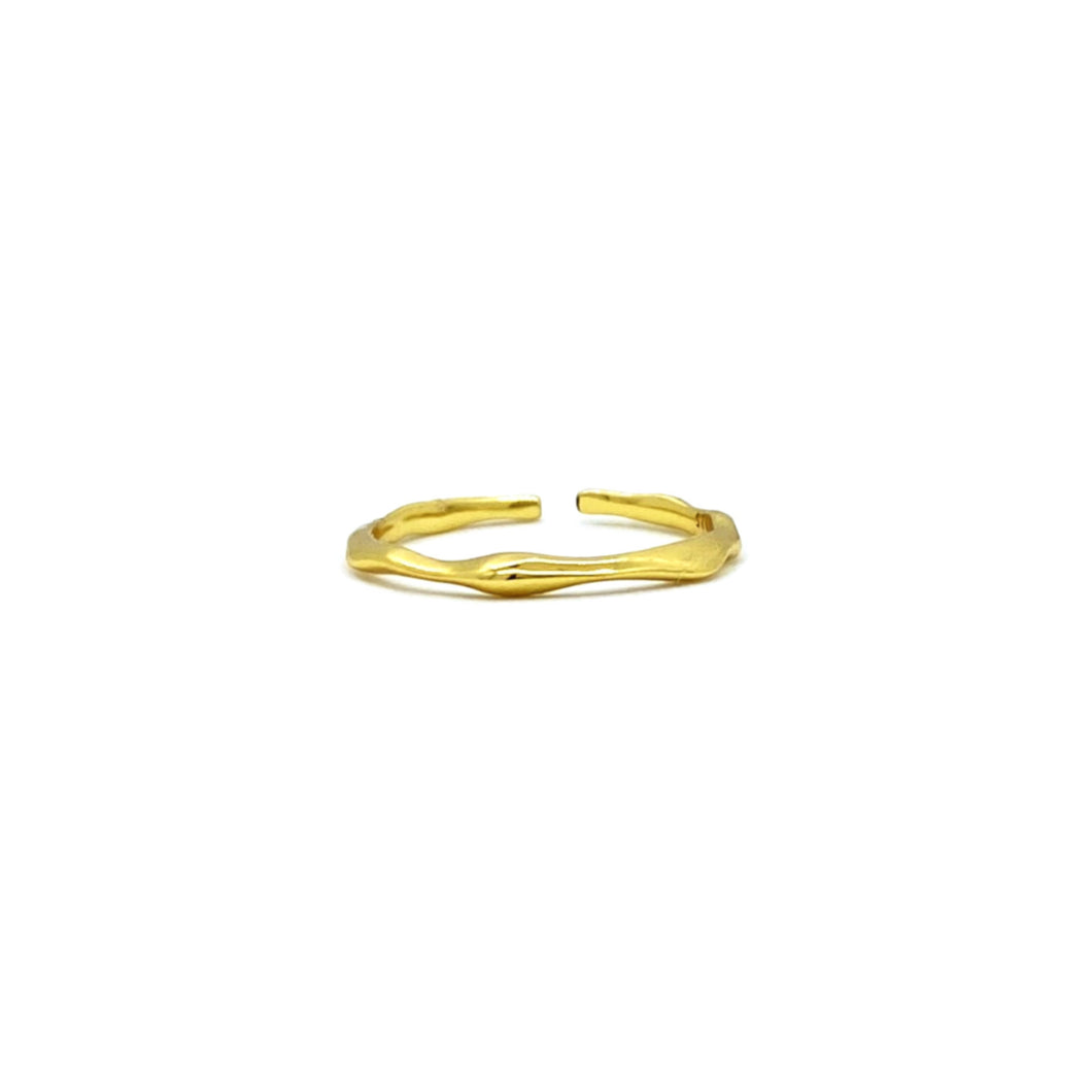 18K gold plated sterling silver misshapen adjustable ring