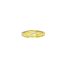 Load image into Gallery viewer, 18k gold plated sterling silver irregular wavy adjustable ring
