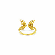 Load image into Gallery viewer, 18K gold plated sterling silver open butterfly ring back view
